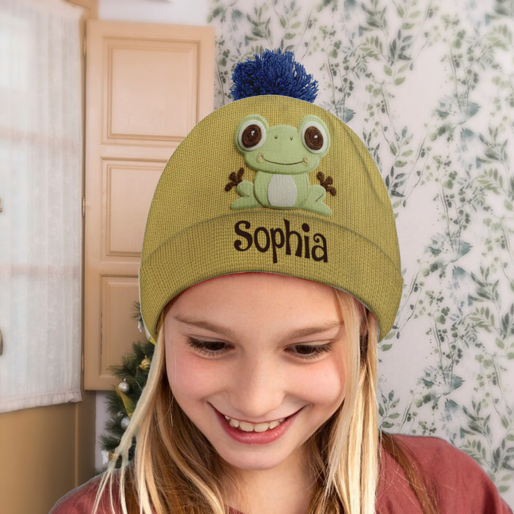 Love Frogs - Personalized Frog Beanie Hat