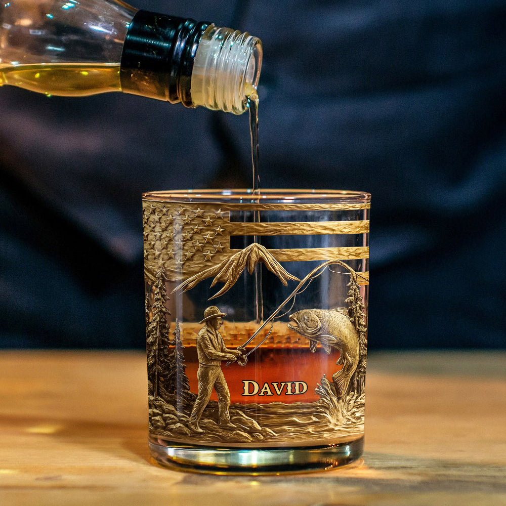 Fishing For Life - Personalized Fishing Whiskey Glass