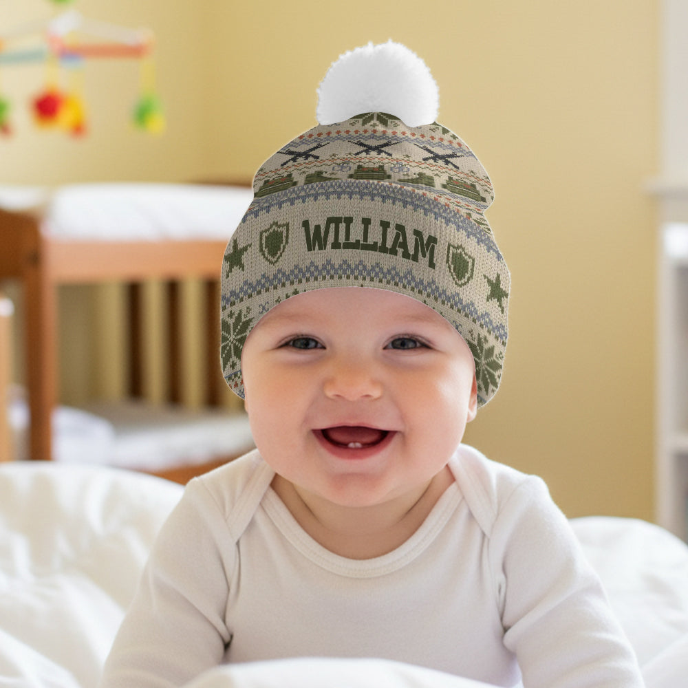 Camouflage Military - Personalized Veteran Beanie Hat