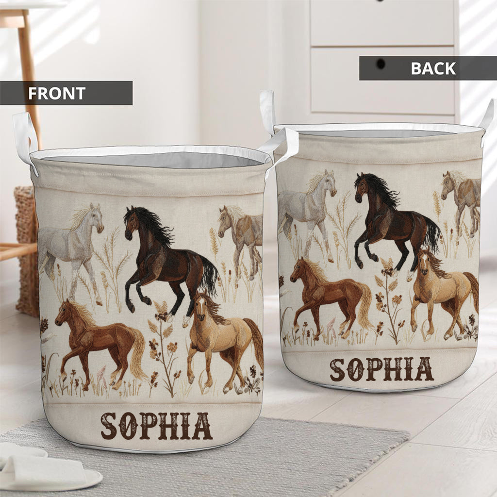 J'adore les chevaux - Panier de rangement personnalisé pour chevaux