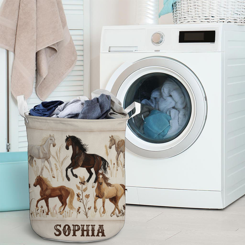 J'adore les chevaux - Panier de rangement personnalisé pour chevaux