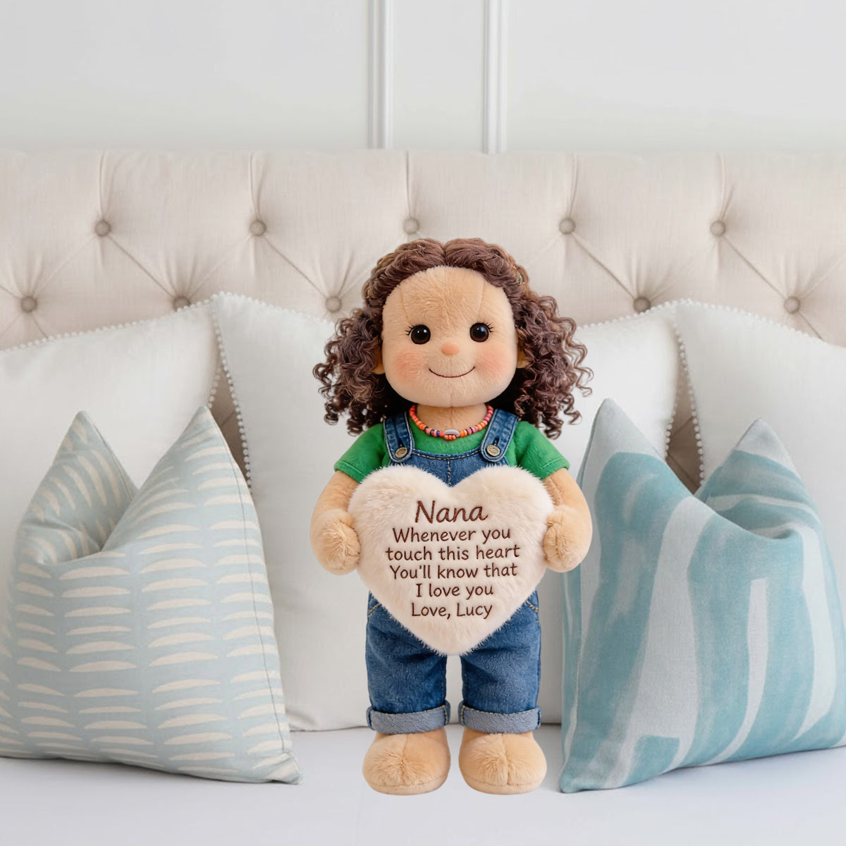 Coussin personnalisé en fausse fourrure en forme de grand-mère, à partir de n'importe quelle photo