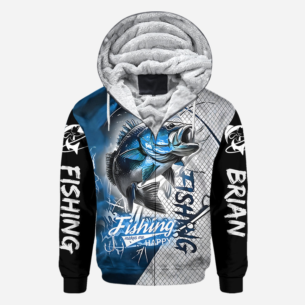 La pêche me rend heureux - T-shirt personnalisé sur le thème de la pêche