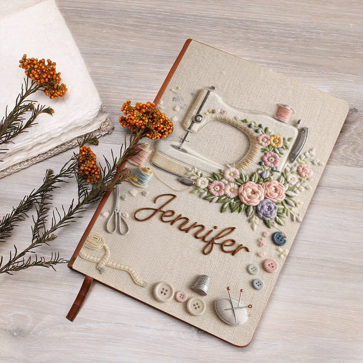 Love Sewing - Personalized Sewing Leather Journal