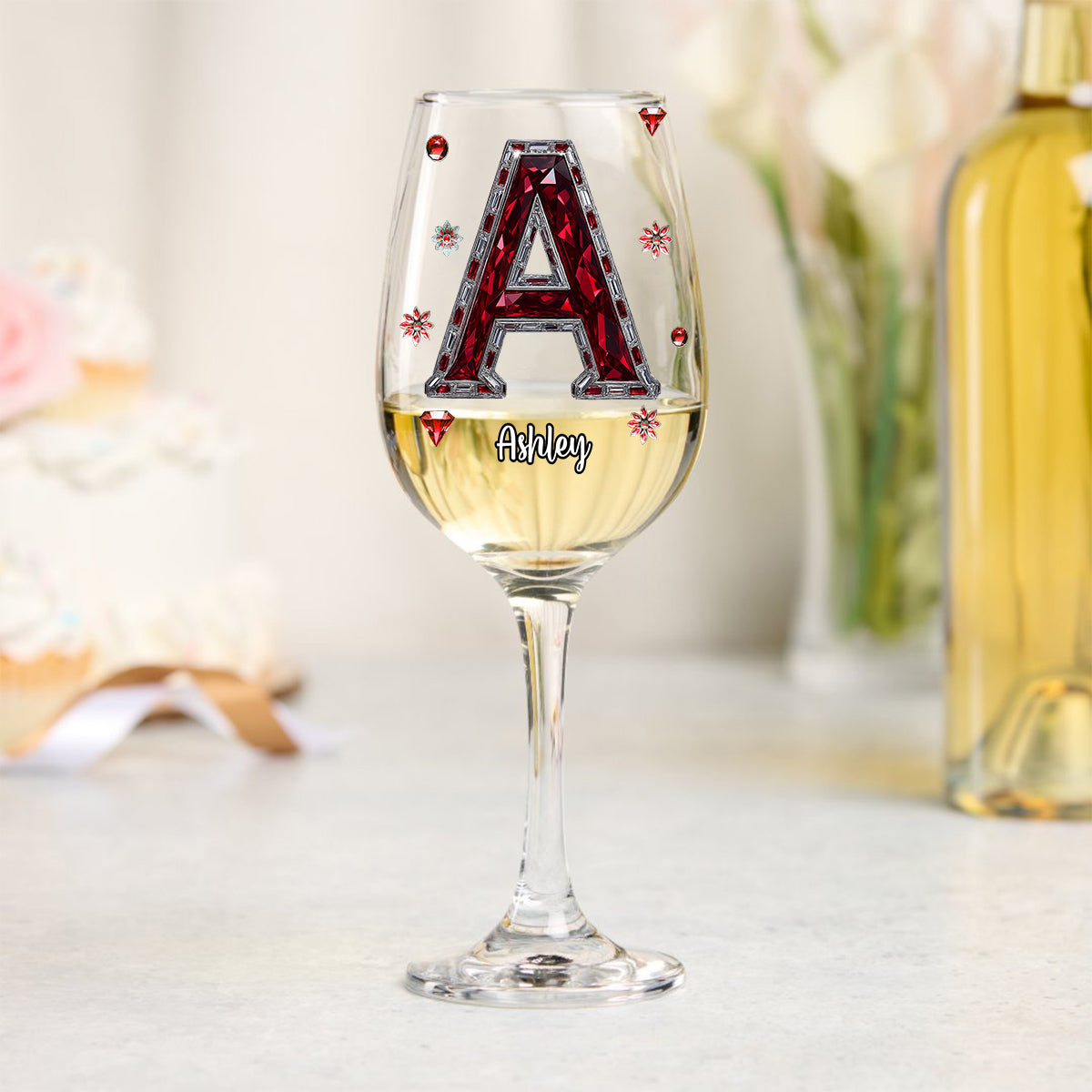 Aimez le vin - Verre à vin personnalisé à longue tige