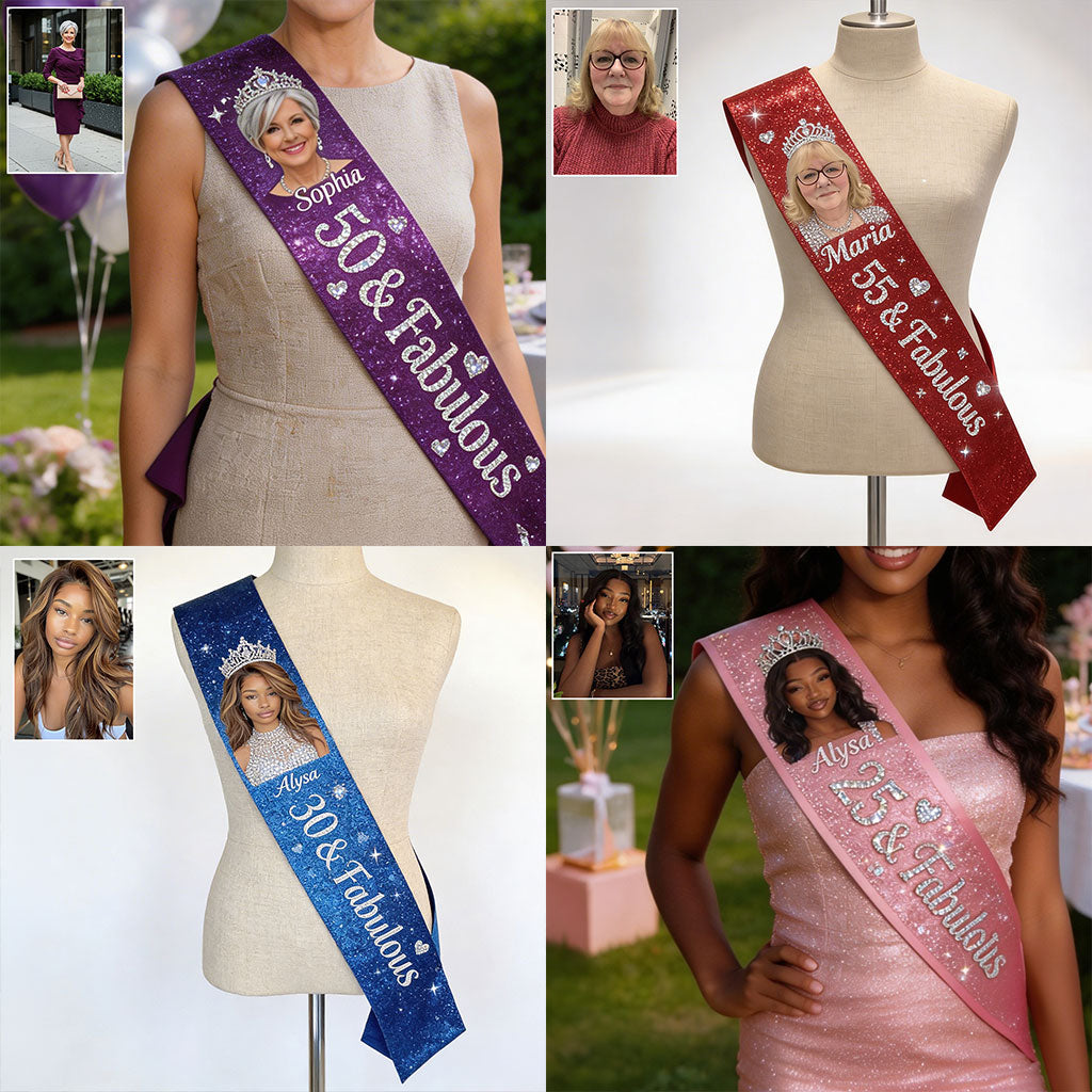 Sash d'anniversaire - Sash décoratif d'anniversaire personnalisé