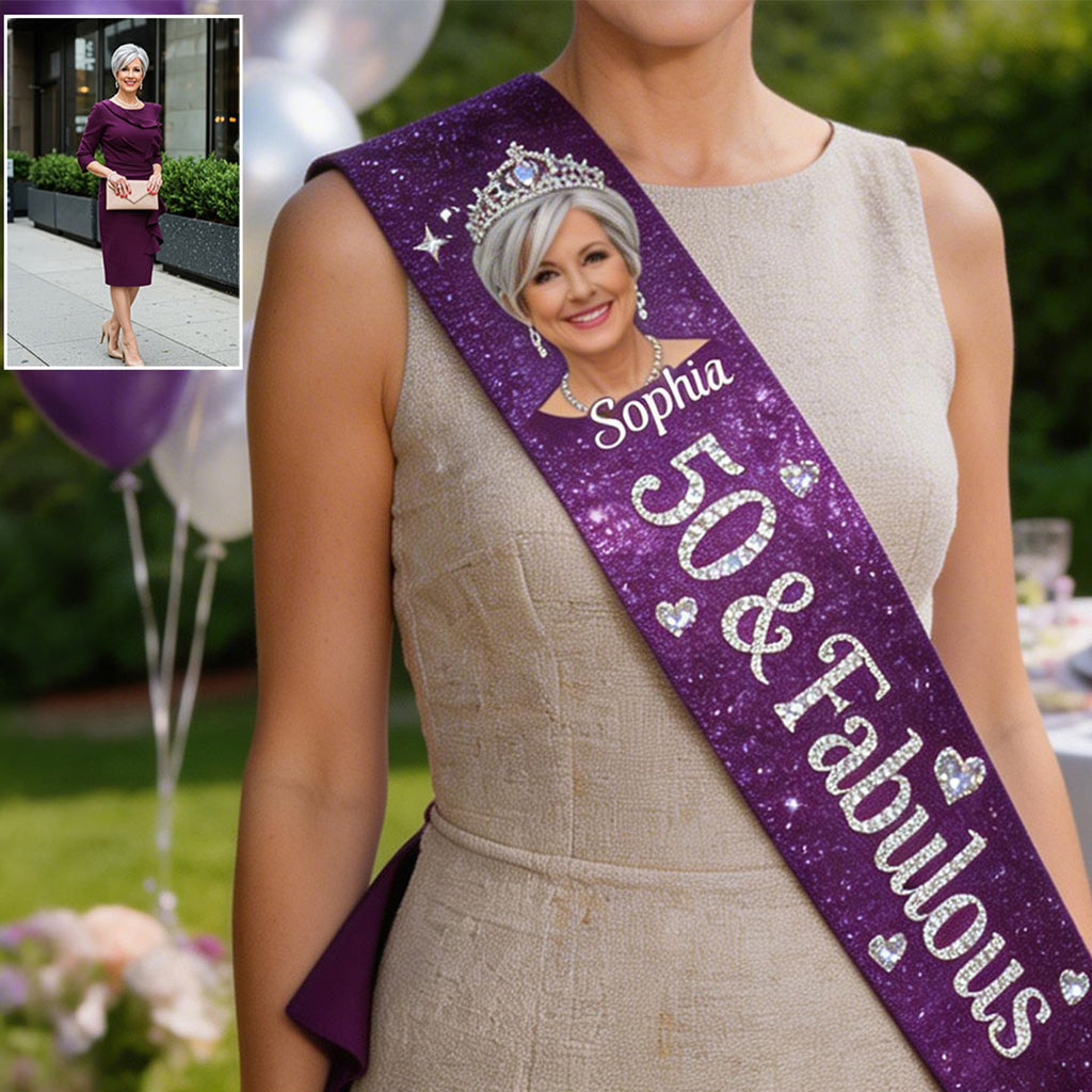 Sash d'anniversaire - Sash décoratif d'anniversaire personnalisé