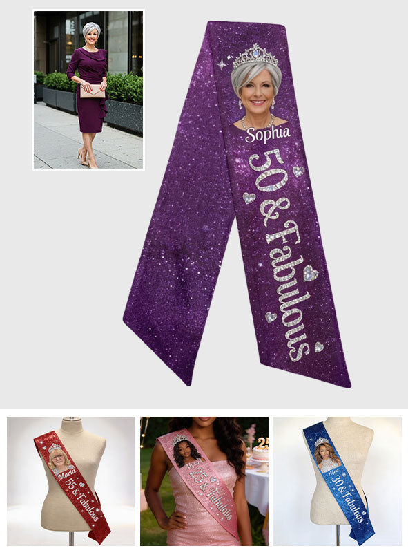 Sash d'anniversaire - Sash décoratif d'anniversaire personnalisé