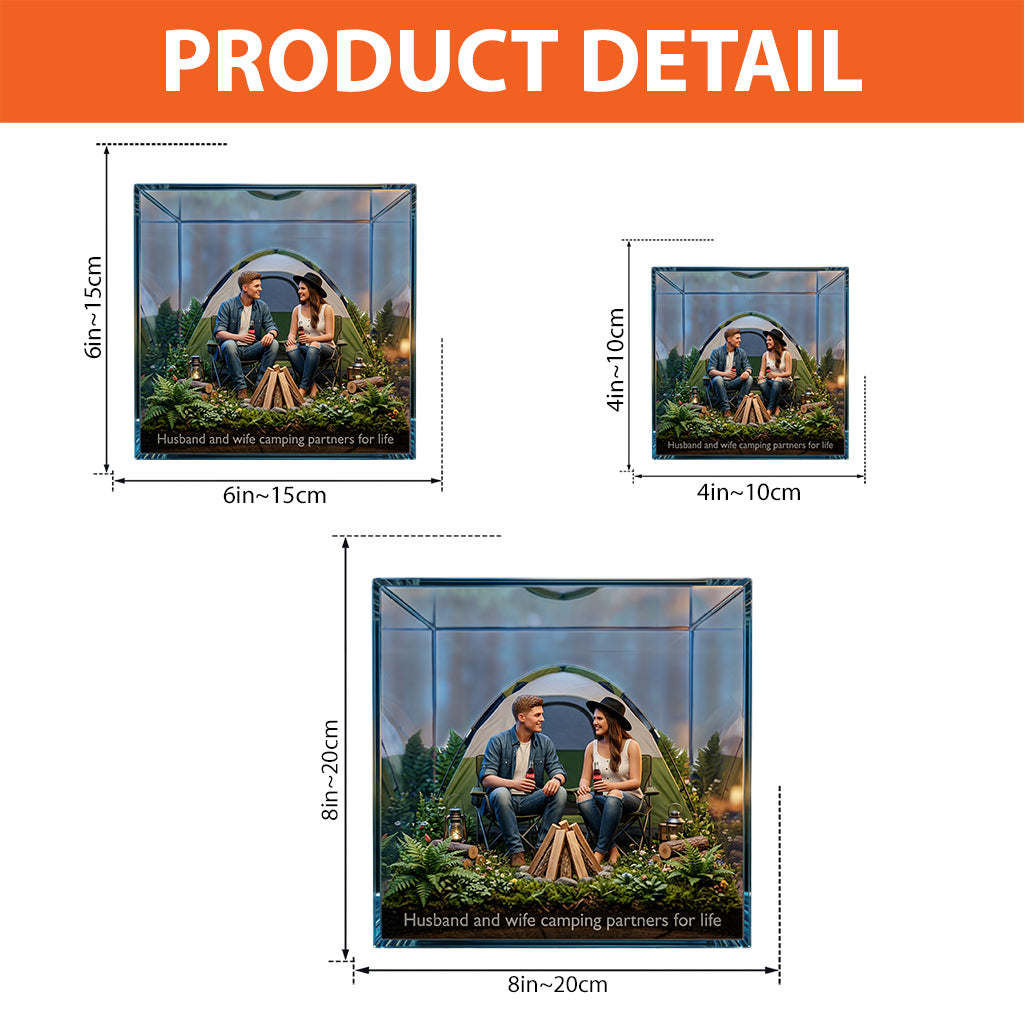 Custom Camping Couple - Personalized Camping Custom Shaped Acrylic Plaque