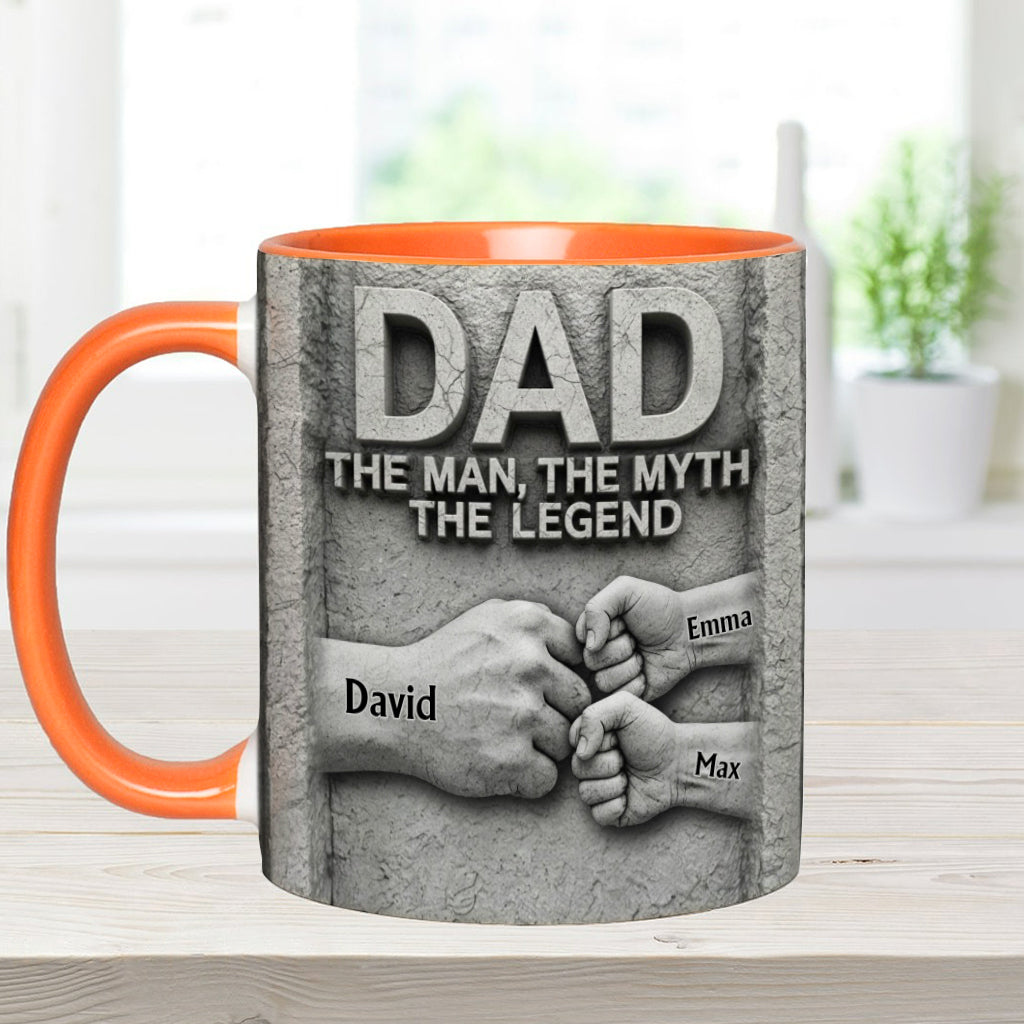 The Man The Myth The Legend - Personalized Father Accent Mug