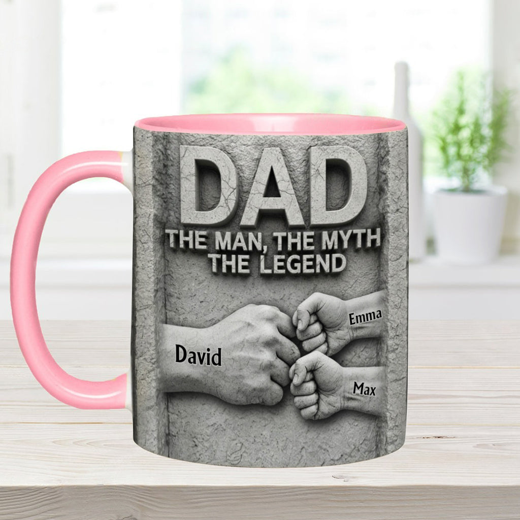 The Man The Myth The Legend - Personalized Father Accent Mug