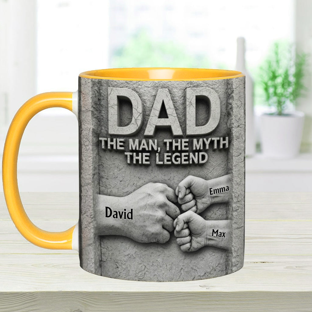 The Man The Myth The Legend - Personalized Father Accent Mug