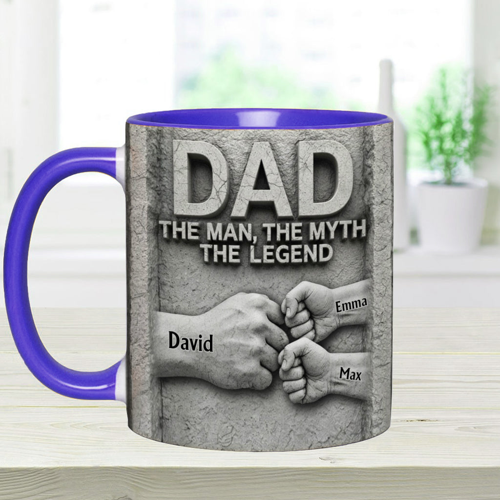 The Man The Myth The Legend - Personalized Father Accent Mug