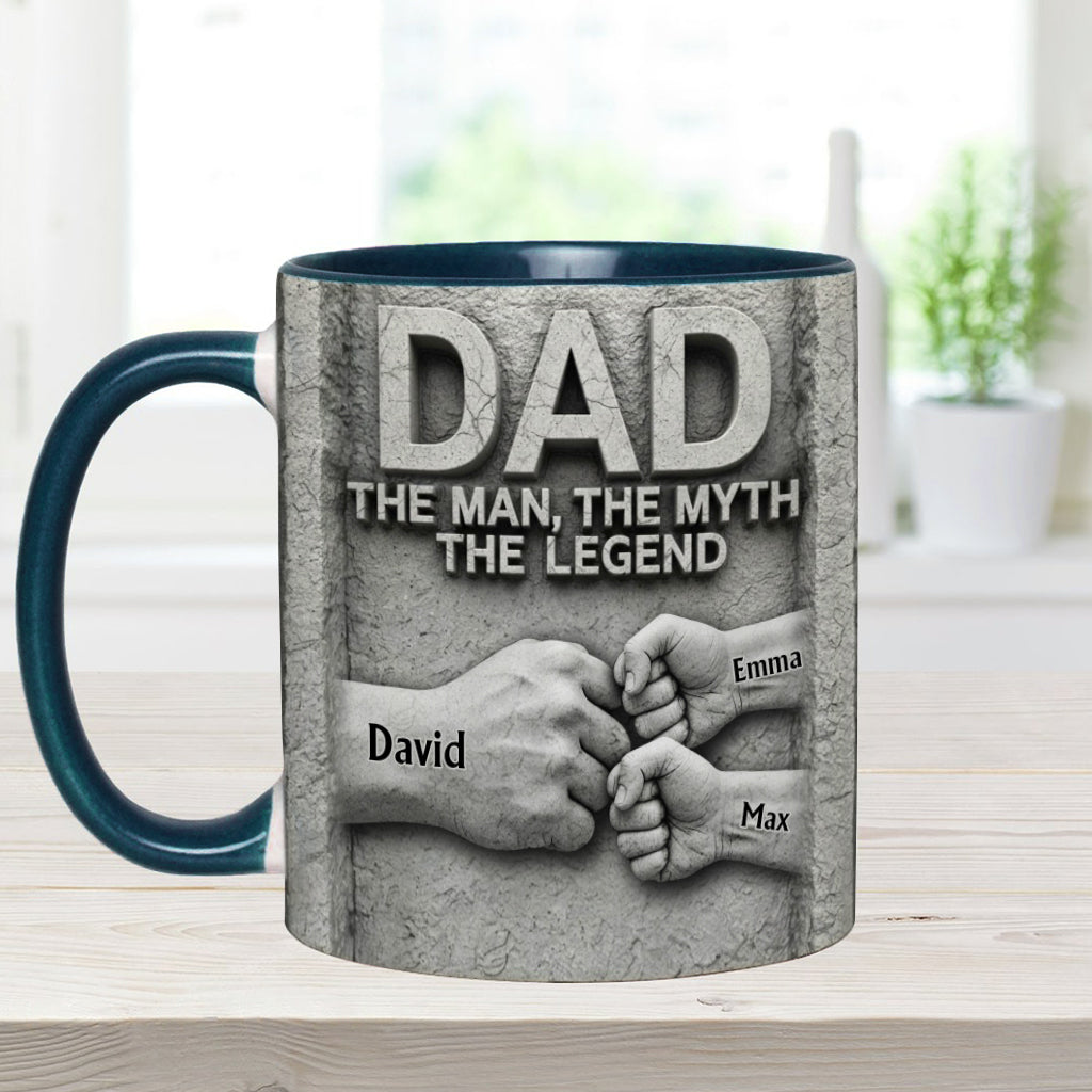 The Man The Myth The Legend - Personalized Father Accent Mug
