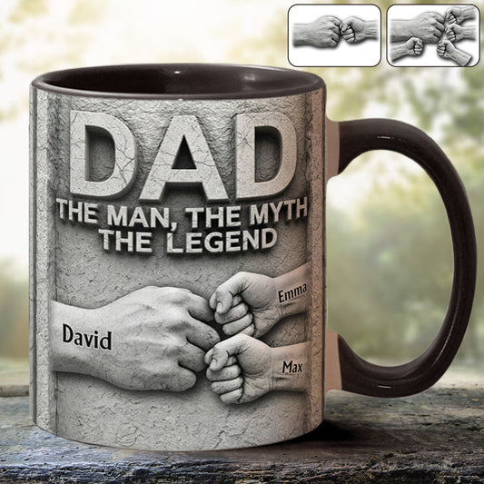 The Man The Myth The Legend - Personalized Father Accent Mug