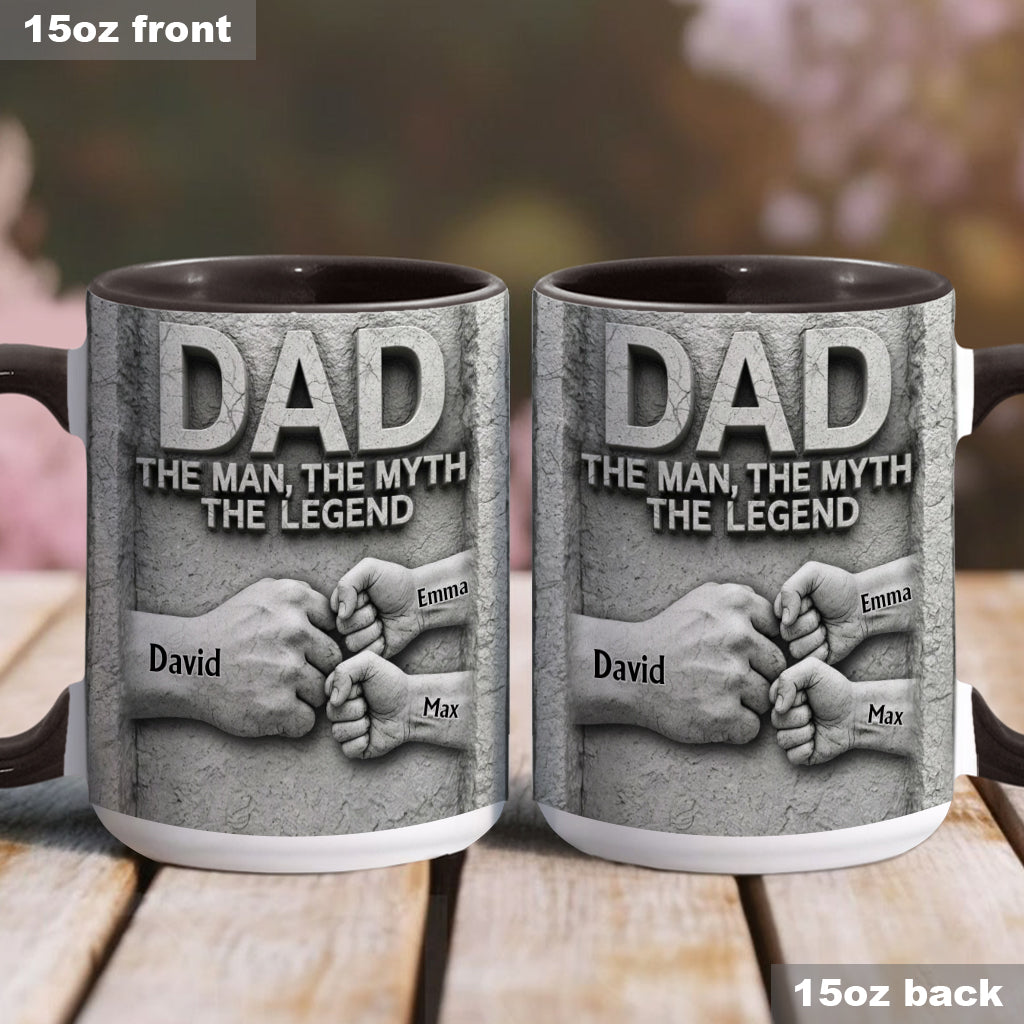 The Man The Myth The Legend - Personalized Father Accent Mug