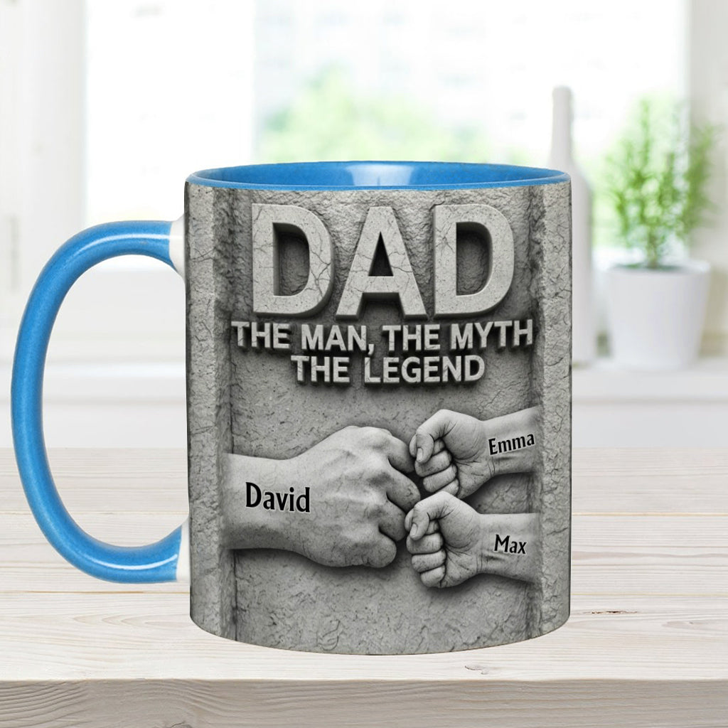The Man The Myth The Legend - Personalized Father Accent Mug