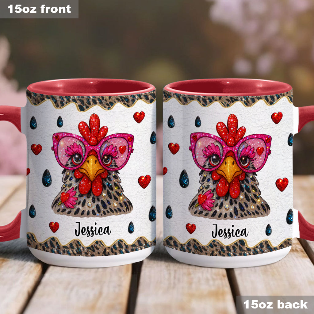 Crazy Chicken Lady - Personalized Chicken Accent Mug