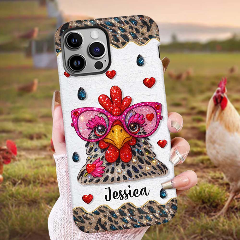 Crazy Chicken Lady - Personalized Chicken Full Print Phone Case