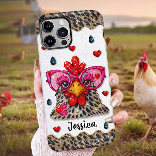 Coque de téléphone personnalisée Crazy Chicken Lady - Motif poulet intégral