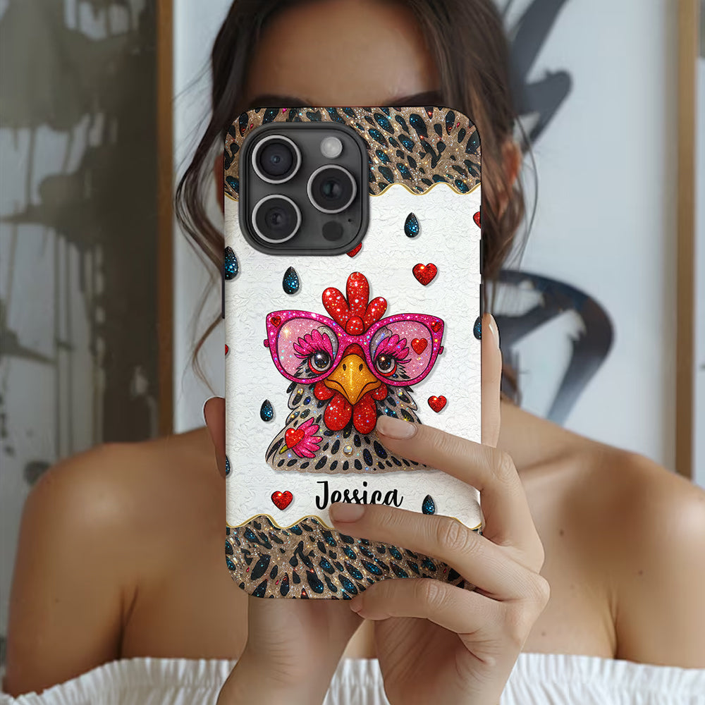 Crazy Chicken Lady - Personalized Chicken Full Print Phone Case