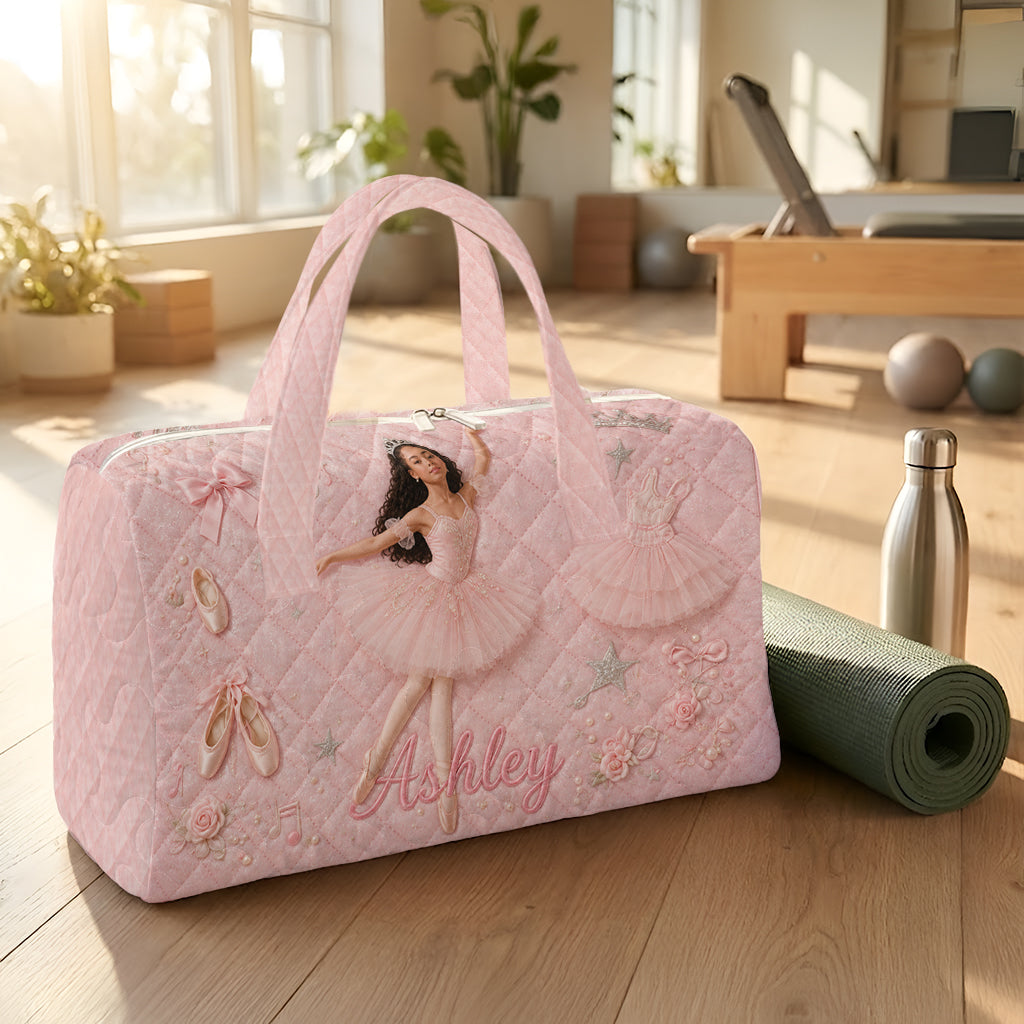 Just A Girl Who Loves To Dance - Personalized Ballet Quilted Duffle Bag