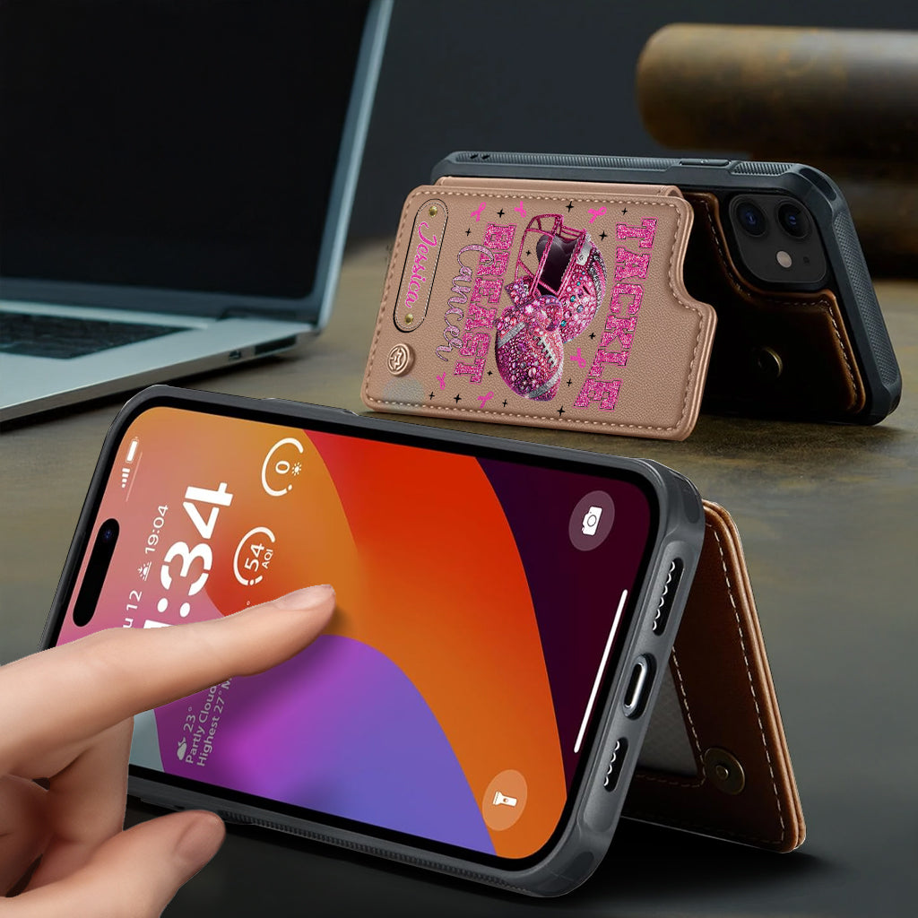 Pink Out - Étui portefeuille de téléphone personnalisé sur le thème du football