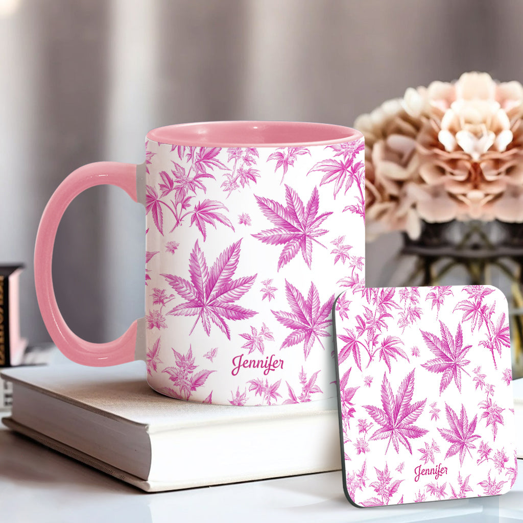 Mug personnalisé à motif cannabis Pink Toil