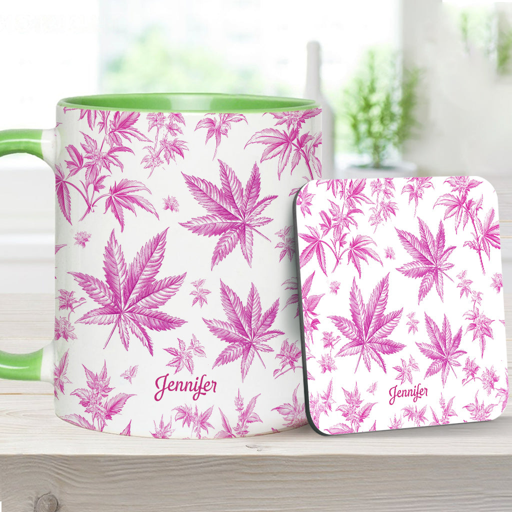 Mug personnalisé à motif cannabis Pink Toil