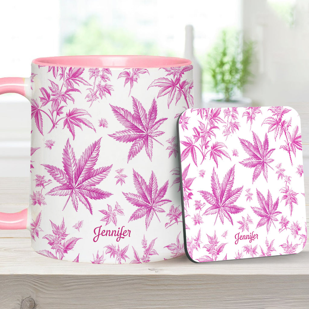 Mug personnalisé à motif cannabis Pink Toil