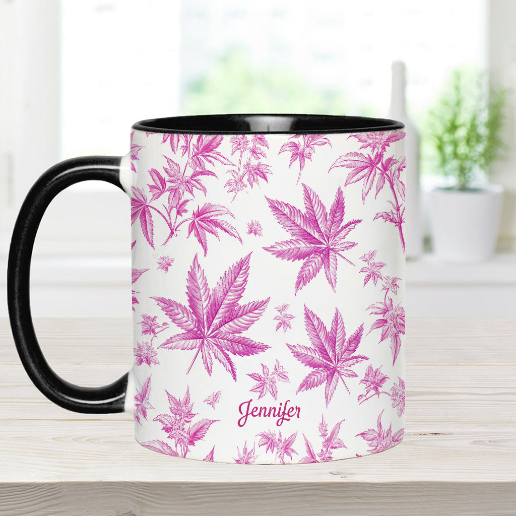 Mug personnalisé à motif cannabis Pink Toil