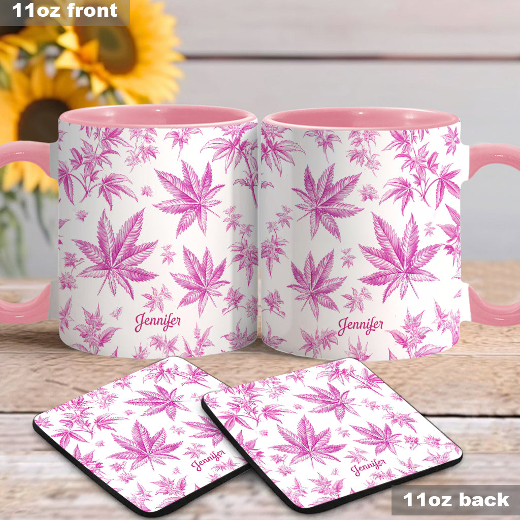 Mug personnalisé à motif cannabis Pink Toil