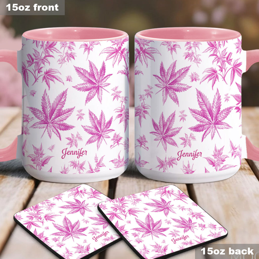 Mug personnalisé à motif cannabis Pink Toil