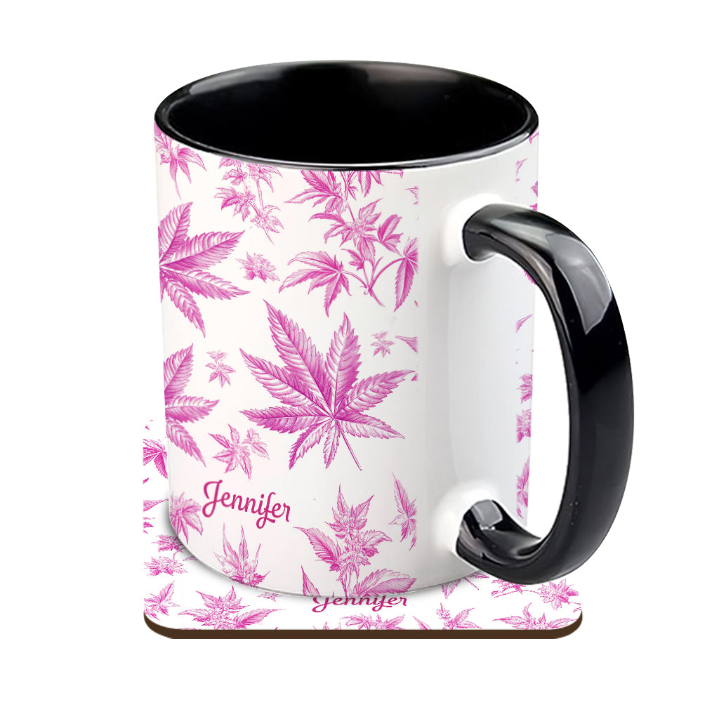 Mug personnalisé à motif cannabis Pink Toil