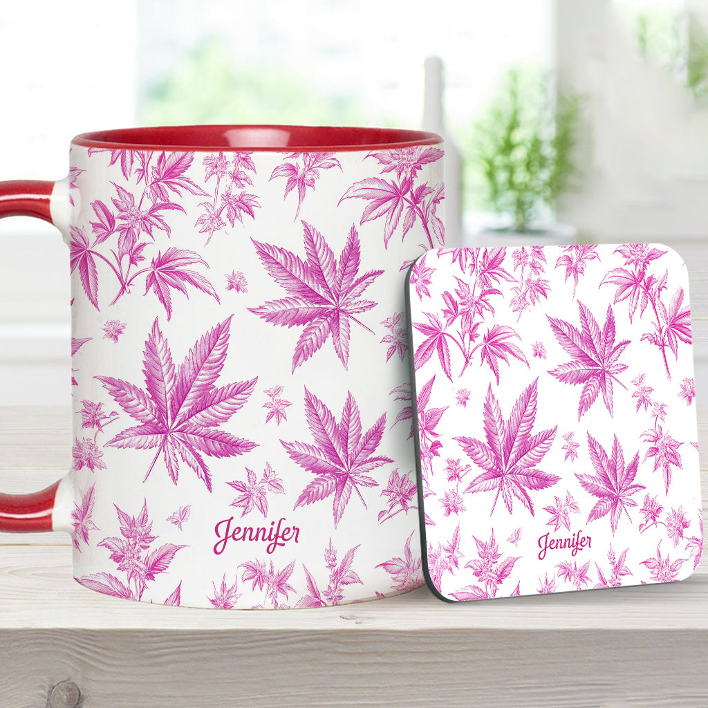 Mug personnalisé à motif cannabis Pink Toil