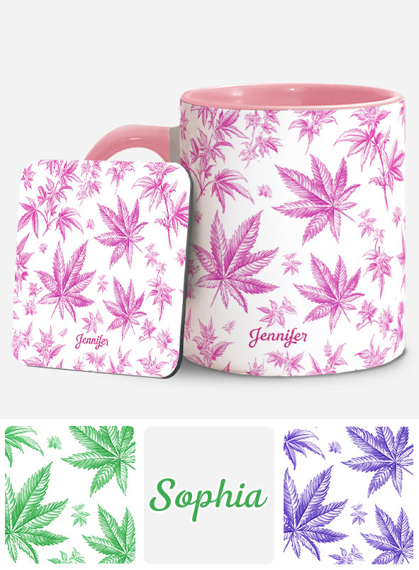 Mug personnalisé à motif cannabis Pink Toil