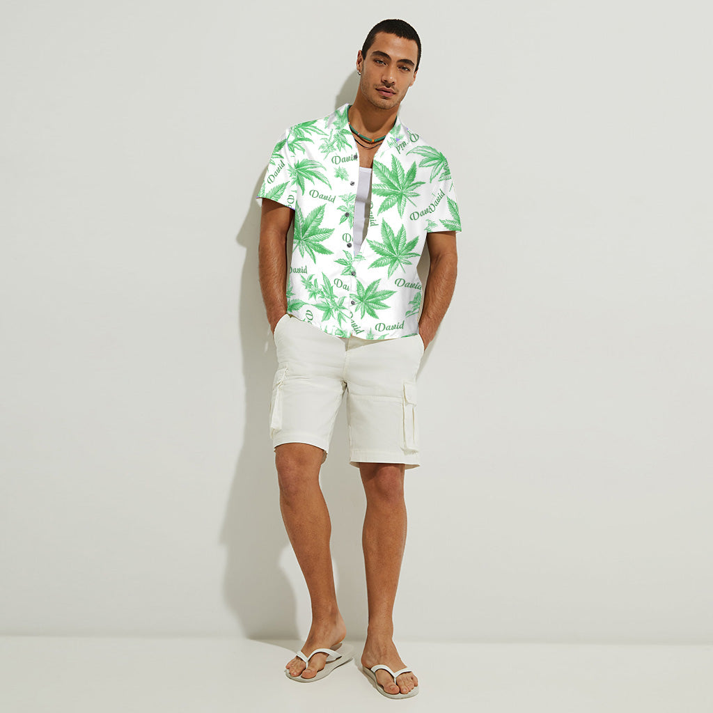 Défoncez-vous - Chemise hawaïenne personnalisée sur le thème du cannabis