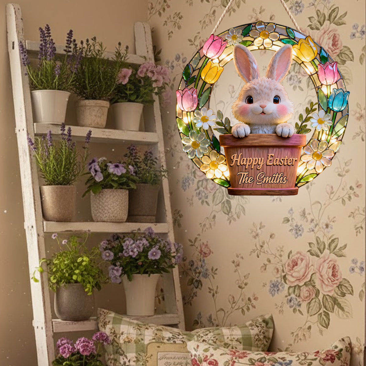 Happy Easter - Personalized Family LED Light Acrylic Sign