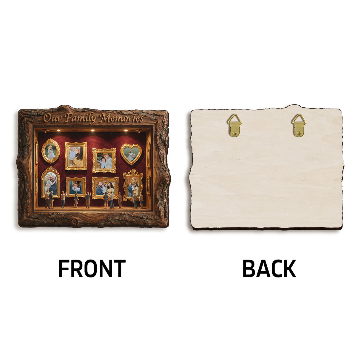 Nos Souvenirs - Boîte à Ombres en Bois Personnalisée pour Famille