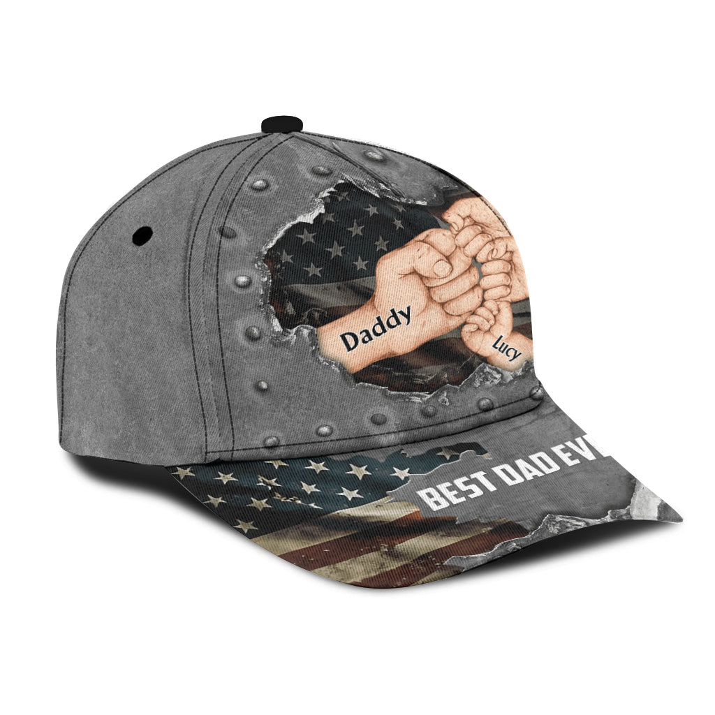 Gift For Dad Best Dad Ever Fist Bump - Personalized Father Classic Cap