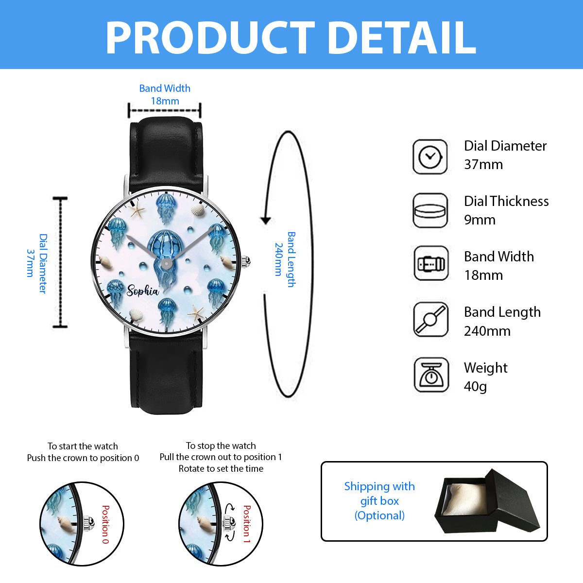 Jellyfish Lovers - Personalized Sea Lover Hand Watch