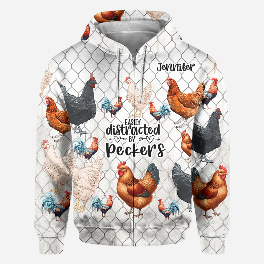 Facilement distrait par les pics - T-shirt personnalisé « Poulet intégral »