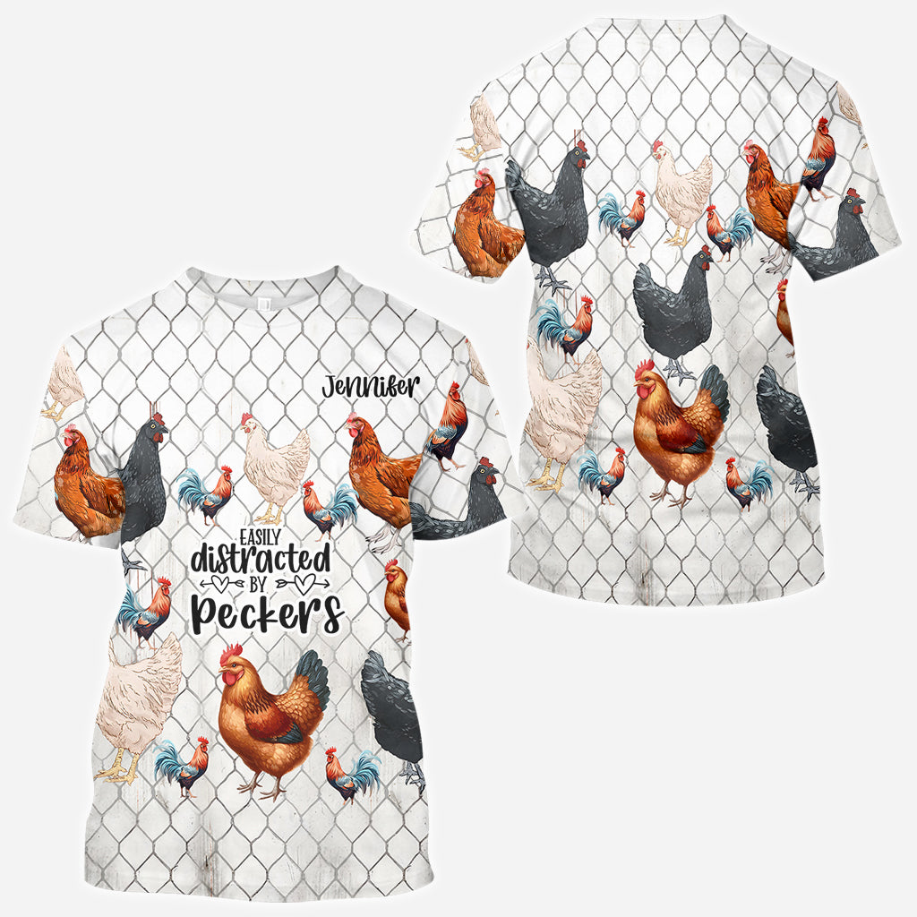 Facilement distrait par les pics - T-shirt personnalisé « Poulet intégral »