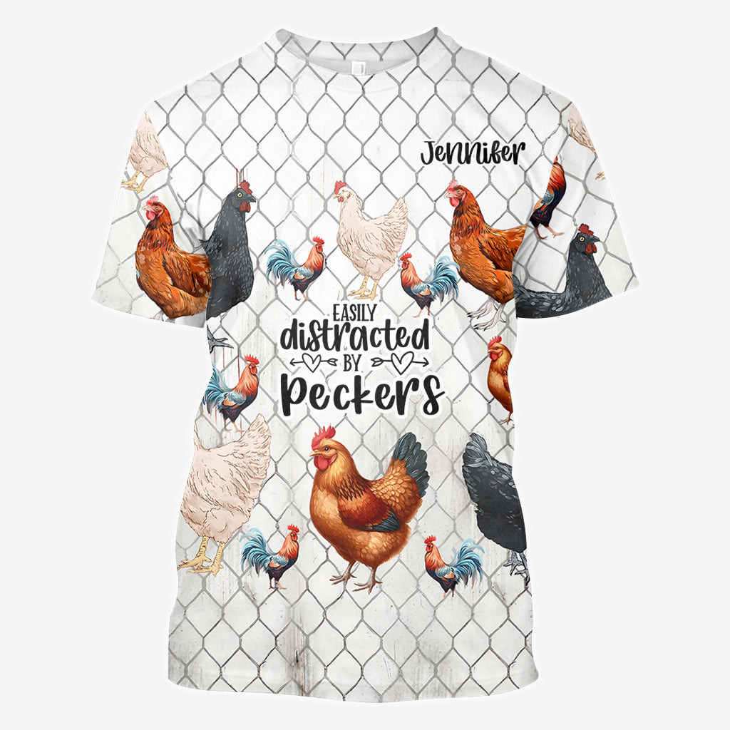 Facilement distrait par les pics - T-shirt personnalisé « Poulet intégral »