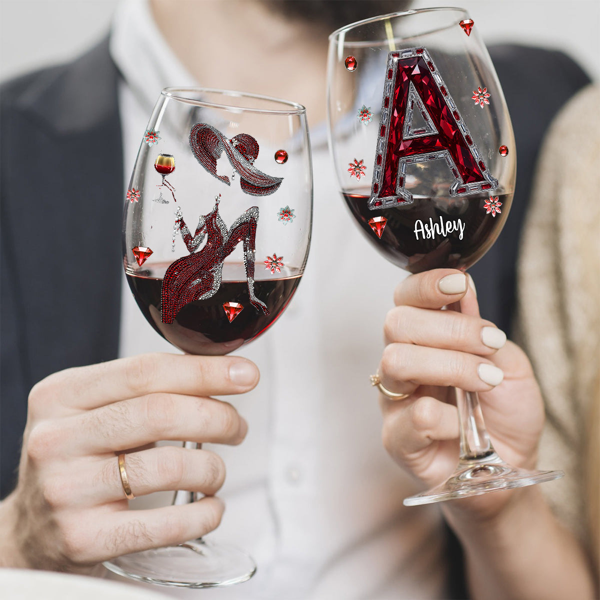 Aimez le vin - Verre à vin personnalisé à longue tige