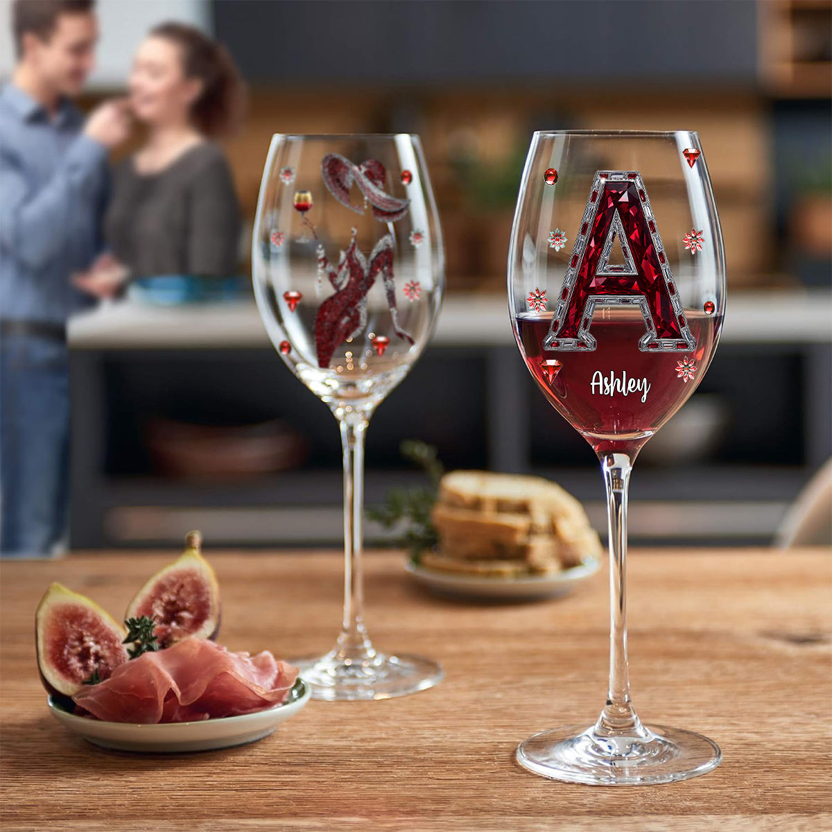 Aimez le vin - Verre à vin personnalisé à longue tige