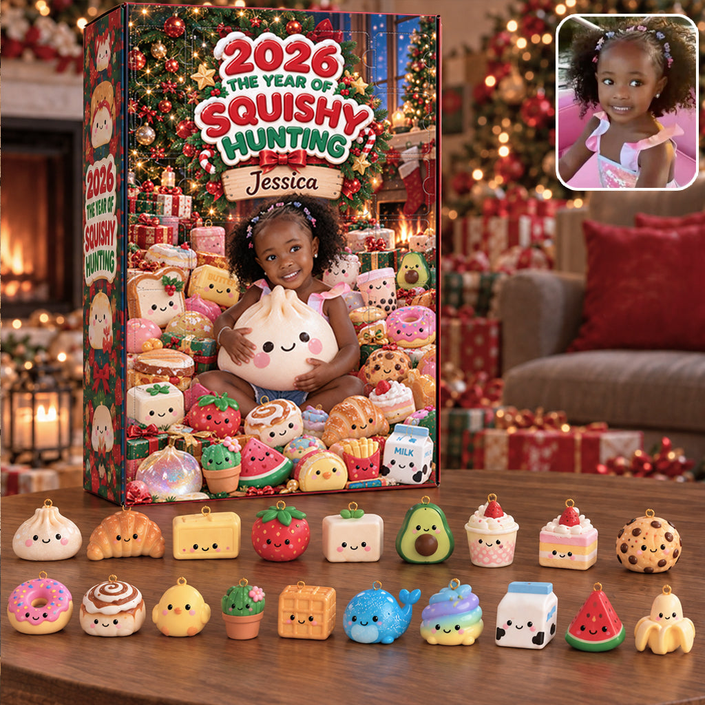 L'Année de la Chasse aux Squishies - Calendrier de l'Avent Personnalisé pour Enfants avec Ornements