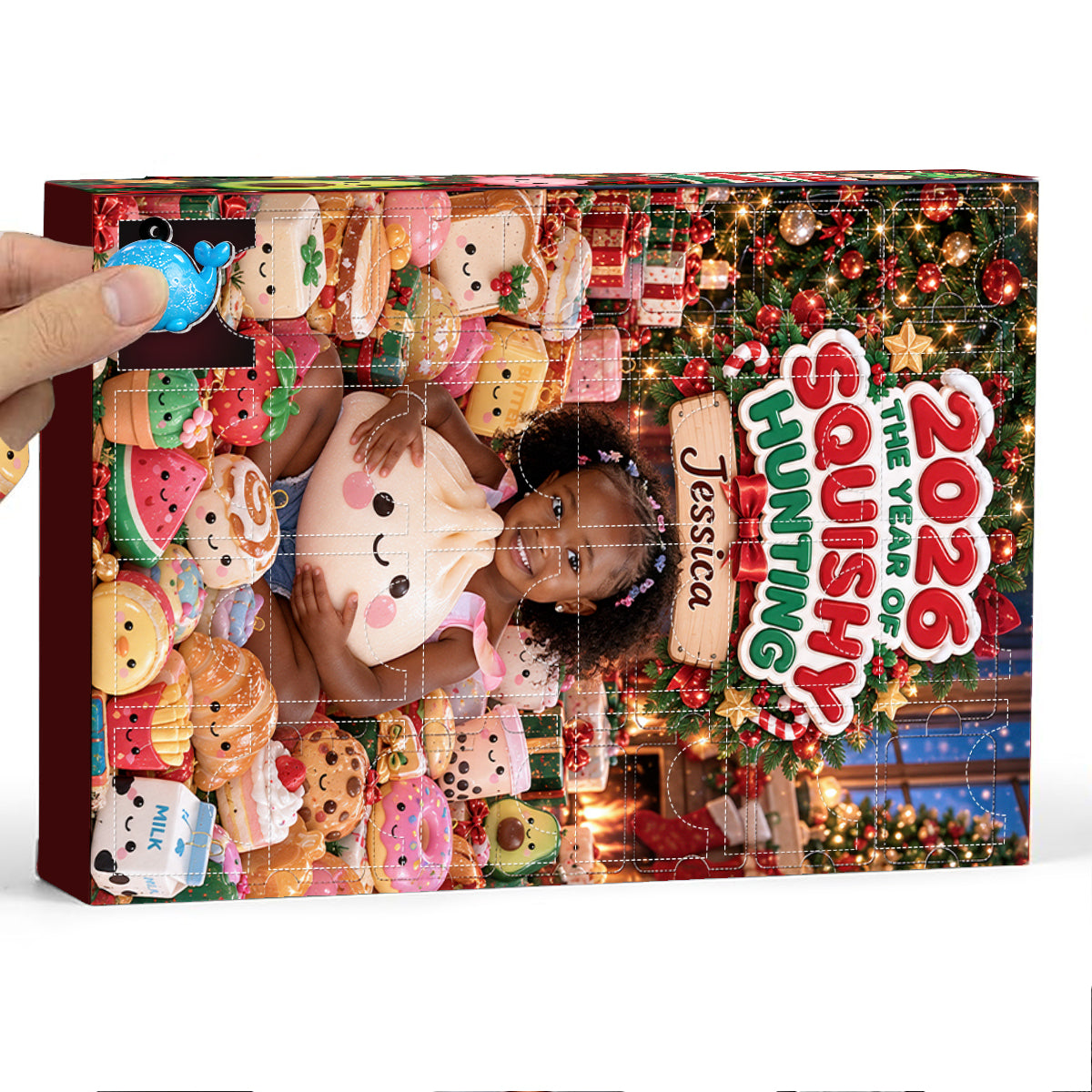 L'Année de la Chasse aux Squishies - Calendrier de l'Avent Personnalisé pour Enfants avec Ornements