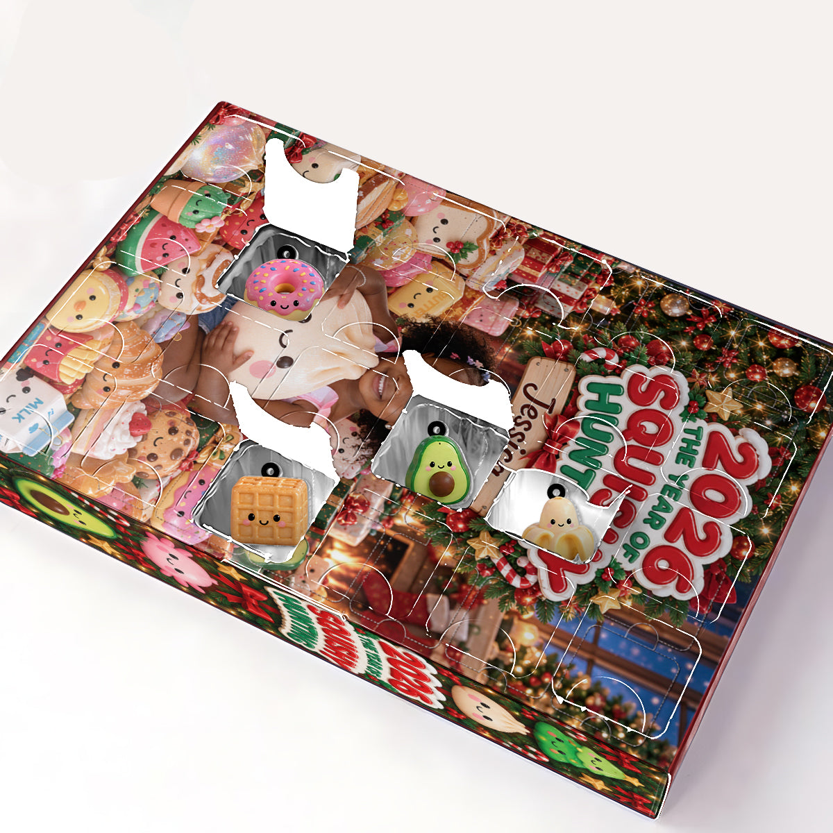 L'Année de la Chasse aux Squishies - Calendrier de l'Avent Personnalisé pour Enfants avec Ornements
