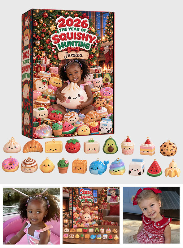 L'Année de la Chasse aux Squishies - Calendrier de l'Avent Personnalisé pour Enfants avec Ornements